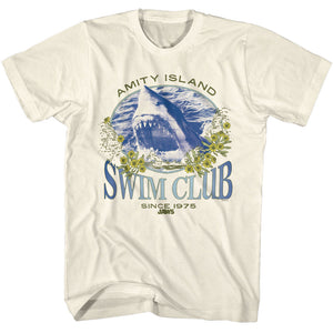 Jaws Amity Island Swim Club Natural T-shirt