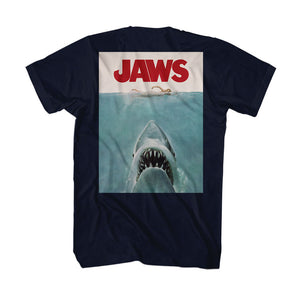 Jaws Gonna Need a Bigger Boat Navy Tall T-shirt Front and Back