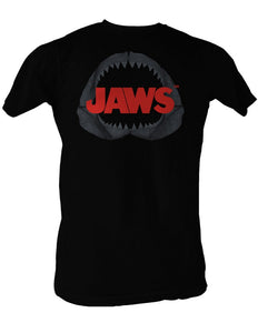 Jaws Tall T-Shirt Shark Jaw Around Red Logo Black Tee - Yoga Clothing for You