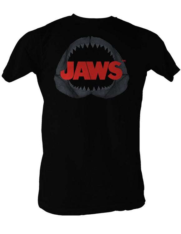 Jaws T-Shirt Shark Jaw Around Red Logo Black Tee - Yoga Clothing for You