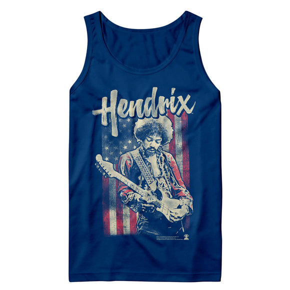 Jimi Hendrix US Flag Royal Tank Top