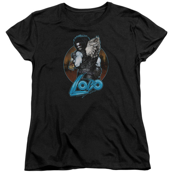 Lobo Womens T-Shirt Gutrot Black Tee - Yoga Clothing for You