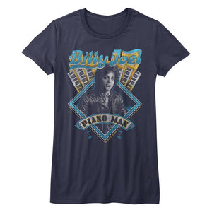 Billy Joel Juniors T-Shirt Piano Man Navy Tee - Yoga Clothing for You