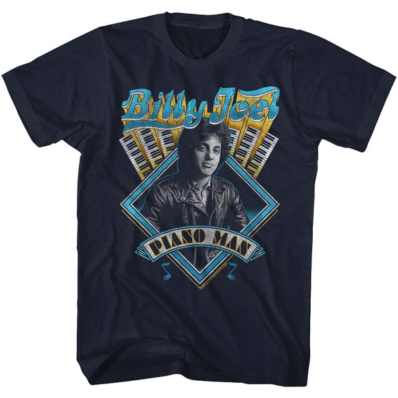 Billy Joel T-Shirt Piano Man Navy Tee - Yoga Clothing for You