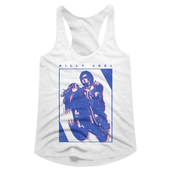 Billy Joel Ladies Racerback Tanktop Motorcycle White Tank - Yoga Clothing for You