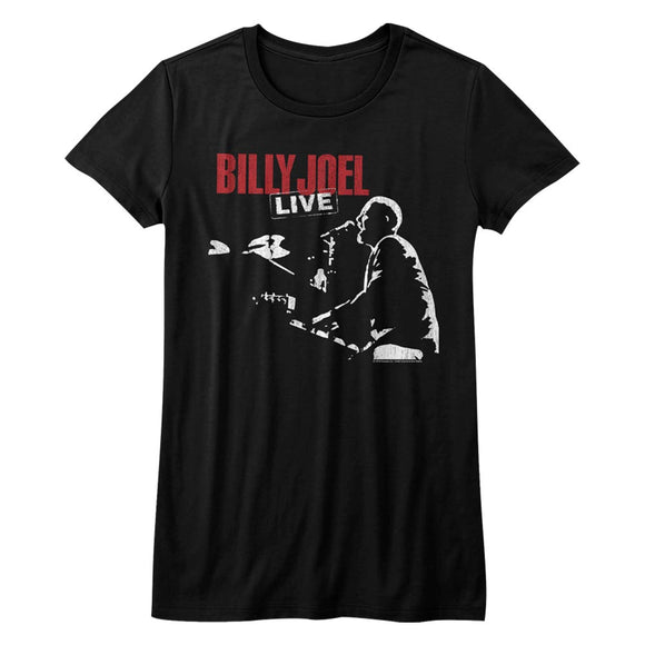 Billy Joel Juniors T-Shirt Live Black Tee - Yoga Clothing for You