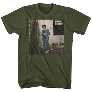 Billy Joel T-Shirt 52nd Street Military Green Tee - Yoga Clothing for You