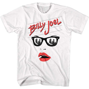 Billy Joel Tall T-Shirt Lips White Tee - Yoga Clothing for You