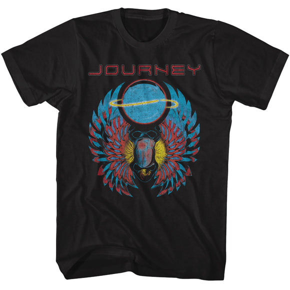 Journey Vintage Scarab and Orb Logo Black T-shirt