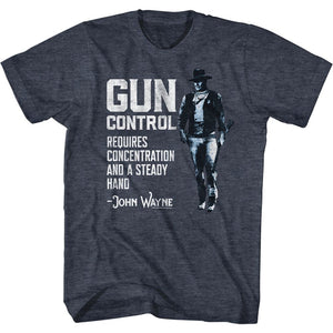 John Wayne Gun Control Men's T-shirt - Charcoal Gray - Yoga Clothing for You