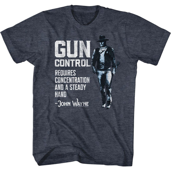 John Wayne Gun Control Men's T-shirt - Charcoal Gray - Yoga Clothing for You