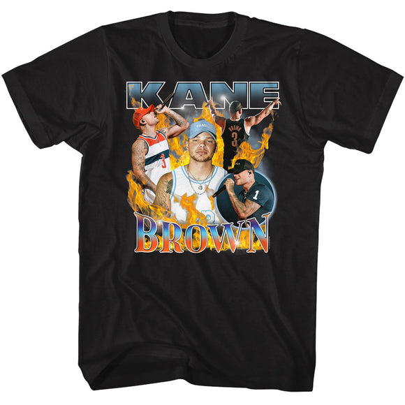 Kane Brown Fire Collage Black Tall T-shirt