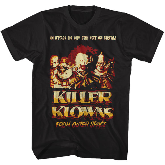 Killer Klowns From Outer Space Vintage Scary Clown Black T-shirt - Yoga Clothing for You