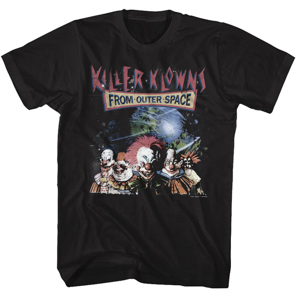 Killer Klowns From Outer Space Evil Clowns in Space Black T-shirt - Yoga Clothing for You