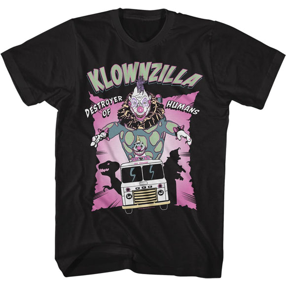 Killer Klowns From Outer Space Klownzilla Destroyer of Humans Black T-shirt - Yoga Clothing for You