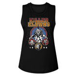 Killer Klowns From Outer Space 1988 Collage Ladies Sleeveless Muscle Black Tank Top - Yoga Clothing for You