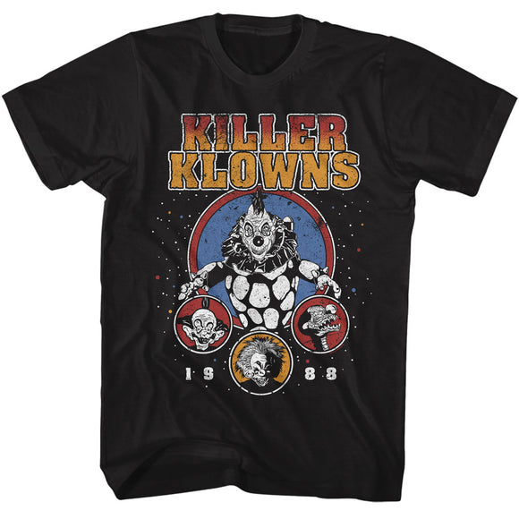 Killer Klowns From Outer Space 1988 Collage Black Tall T-shirt - Yoga Clothing for You