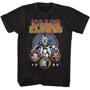 Killer Klowns From Outer Space 1988 Collage Black T-shirt - Yoga Clothing for You