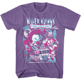 Killer Klowns From Outer Space Crazy Bunch of Clowns Collage Purple Heather T-shirt - Yoga Clothing for You