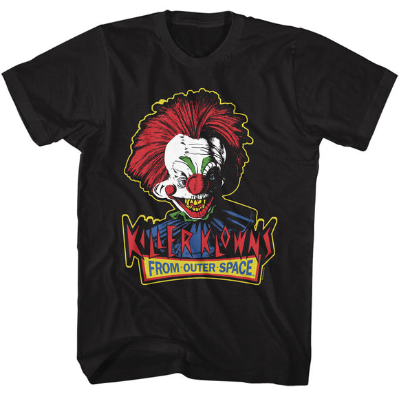 Killer Klowns From Outer Space Clown Head with Logo Black T-shirt - Yoga Clothing for You