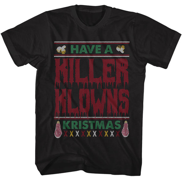 Killer Klowns From Outer Space Ugly Christmas Black T-shirt - Yoga Clothing for You