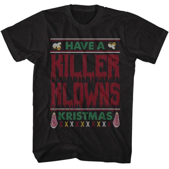 Killer Klowns From Outer Space Ugly Christmas Black Tall T-shirt - Yoga Clothing for You