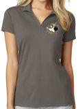 Womens Crashing Bowling Pins Moisture-Wicking Mesh Polo Shirt - Yoga Clothing for You