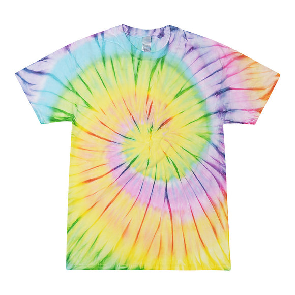 Tie Dye Multi Color Spiral Classic Fit Crewneck Short Sleeve T-shirt for Mens Women Adult T-shirt, Lollypop - Yoga Clothing for You