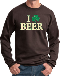 St Patricks Day Sweatshirt I Love Beer - Yoga Clothing for You