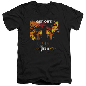 Amityville Horror Slim Fit V-Neck T-Shirt Get Out Black Tee - Yoga Clothing for You