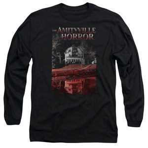 Amityville Horror Long Sleeve T-Shirt House Reflection Black Tee - Yoga Clothing for You