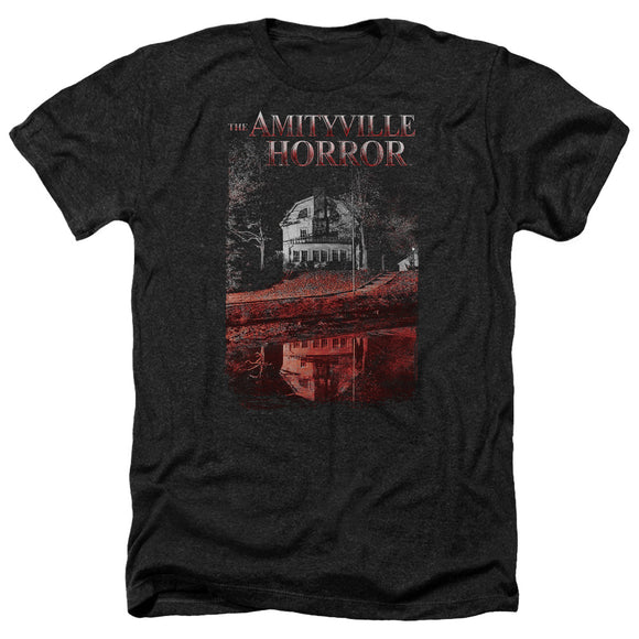 Amityville Horror Heather T-Shirt House Reflection Black Tee - Yoga Clothing for You