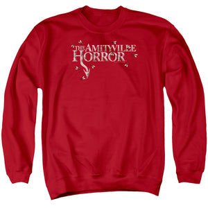Amityville Horror Sweatshirt Flies Logo Red Pullover - Yoga Clothing for You