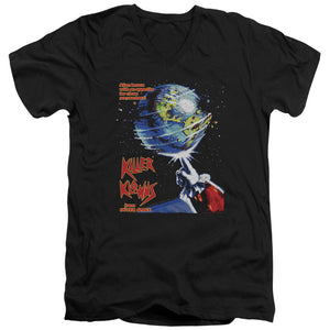 Killer Klowns From Outer Space Slim Fit V-Neck Movie Poster Black Tee - Yoga Clothing for You