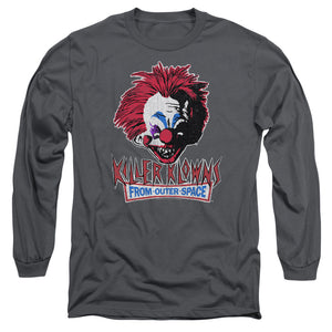 Killer Klowns From Outer Space Long Sleeve T-Shirt Evil Clown Charcoal Tee - Yoga Clothing for You