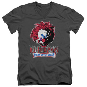 Killer Klowns From Outer Space Slim Fit V-Neck Evil Clown Charcoal Tee - Yoga Clothing for You