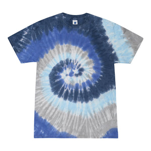 Tie Dye Multi Color Spiral Classic Fit Crewneck Short Sleeve T-shirt for Mens Women Adult T-shirt, Moon Beam - Yoga Clothing for You