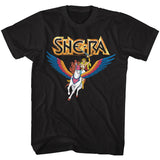 Masters of the Universe She-Ra with Unicorn Black Tall T-shirt