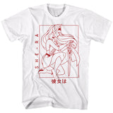 Masters of the Universe She-Ra Outline Japanese Text White Tall T-shirt