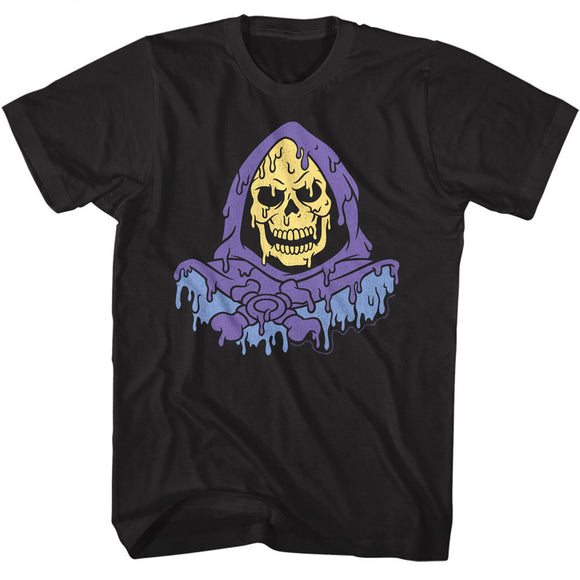 Masters of the Universe Melting Skeletor Black Tall T-shirt