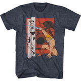 Masters of the Universe He-Man In Action Navy Heather T-shirt