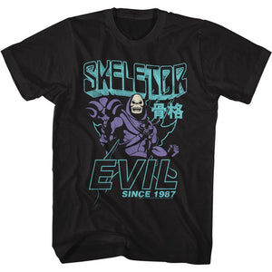 Masters of the Universe Skeletor Evil Since 1987 Black Tall T-shirt