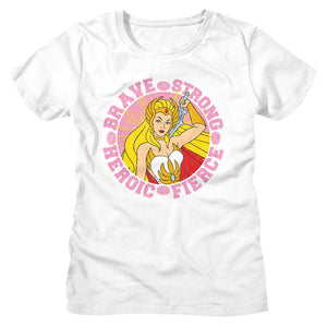 Masters of the Universe Ladies T-Shirt She-Ra Brave Strong Heroic Fierce Tee