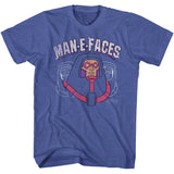 Masters of the Universe Man E Faces Character Pose Royal Heather T-shirt