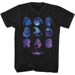 Masters of the Universe Characters Galaxy Black T-shirt
