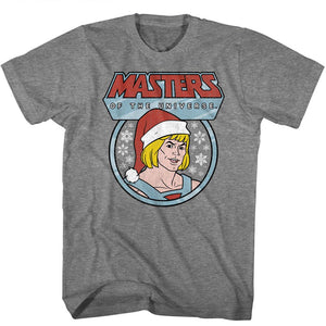 Masters of the Universe He-Man Christmas Hat Grey T-shirt