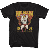 Masters of the Universe 1982 He-Man I Have The Power Black T-shirt