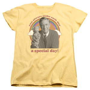 Mister Rogers Womens T-Shirt Special Day Banana Tee - Yoga Clothing for You