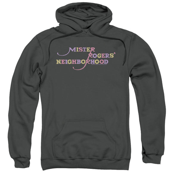 Mister Rogers Hoodie Colorful Logo Charcoal Hoody - Yoga Clothing for You