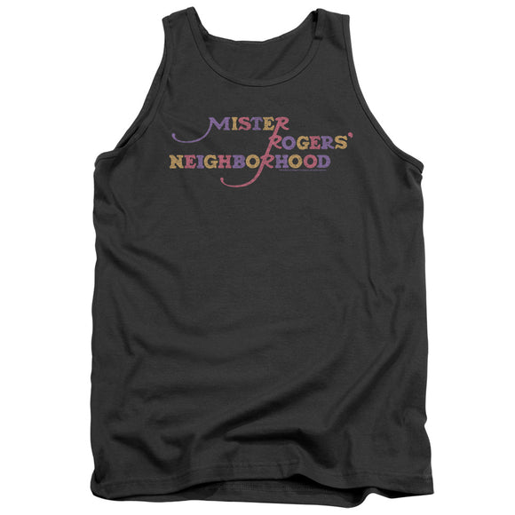 Mister Rogers Tanktop Colorful Logo Charcoal Tank - Yoga Clothing for You